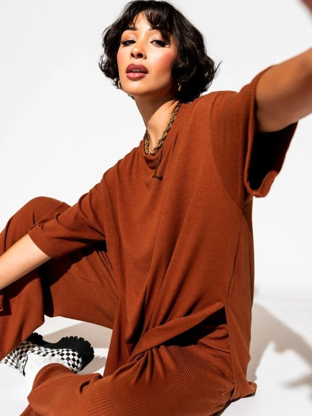 Dressed in LALA cozy rust